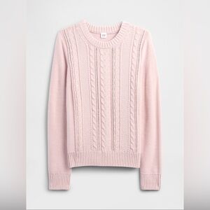 GAP Women’s pale pink Cable Knit Crewneck Sweater S